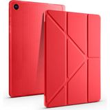 CepLab Samsung Galaxy Tab A9 Plus SM-X210/X215 11 Inç Kılıf Kalem Bölmeli Silikon Smart Cover Tablet Kılıfı - Kırmızı
