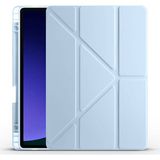 CepLab Samsung Galaxy Tab S9 Fe SM-X510 10.9 Inç Kılıf Kalem Bölmeli Silikon Smart Cover Tablet Kılıfı - Açık Mavi