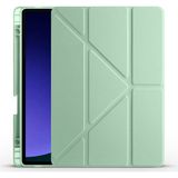 CepLab Samsung Galaxy Tab S9 Fe SM-X510 10.9 Inç Kılıf Kalem Bölmeli Silikon Smart Cover Tablet Kılıfı - Açık Yeşil