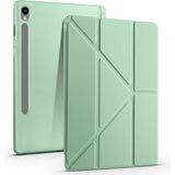 CepLab Samsung Galaxy Tab S9 SM-X710 11 Inç Kılıf Kalem Bölmeli Silikon Smart Cover Tablet Kılıfı - Açık Yeşil