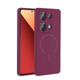 CepLab Xiaomi Redmi Note 13 Pro 4G Kılıf M-Safe Özellikli Mat Yüzey Kamera Korumalı Arka Silikon Kapak Mürdüm