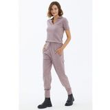 Cepli Bağcıklı Triko Pantolon - Gül