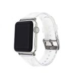 ​​​​​​Ceponya ​​​Apple Watch 42 mm Krd-13 Şeffaf Silikon Metal Toka Kademeli Kordon