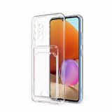 Ceponya Galaxy A13 4G Kartlıklı Şeffaf Setra Clear Silikon Kapak Kılıf