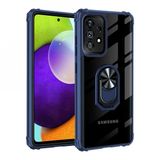 Ceponya Galaxy A32 4g Şeffaf Kenarları Renkli Manyetik Yüzüklü Zırh Silikon Kılıf