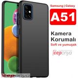 Ceponya Galaxy A51 Kamera Korumalı Kaliteli Mat Soft Esnek Silikon Kılıf