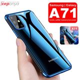Ceponya Galaxy A71 Köşeleri Renkli Şeffaf Kamera Korumalı Silikon Kılıf