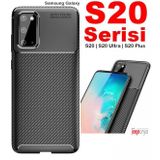 Ceponya Galaxy S20 Plus Elde Kaymayan Kamera Korumalı Silikon Kılıf