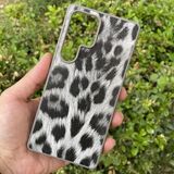 CepStok Samsung Galaxy S24 Ultra Kılıf Leopar Desenli Içi Kadife Kapak - Gri
