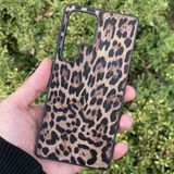 CepStok Samsung Galaxy S24 Ultra Kılıf Leopar Desenli Içi Kadife Kapak - Siyah