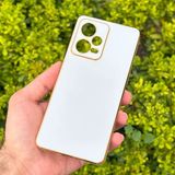 CepStok Xiaomi Redmi Note 12 Pro 5g Kılıf Kenar Detaylı Yumuşak Parlak Silikon - Beyaz