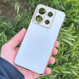 CepStok Xiaomi Redmi Note 13 Pro 5g Kılıf Kenar Detaylı Yumuşak Parlak Silikon - Beyaz