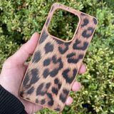 CepStok Xiaomi Redmi Note 14 4g Kılıf Leopar Desenli Içi Kadife Kapak - Açık Kahve
