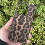 CepStok Xiaomi Redmi Note 14 4g Kılıf Leopar Desenli Içi Kadife Kapak - Kahverengi