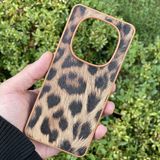 CepStok Xiaomi Redmi Note 14 Pro 4g Kılıf Leopar Desenli Içi Kadife Kapak - Açık Kahve