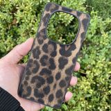 CepStok Xiaomi Redmi Note 14 Pro 4g Kılıf Leopar Desenli Içi Kadife Kapak - Kahverengi