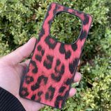 CepStok Xiaomi Redmi Note 14 Pro 4g Kılıf Leopar Desenli Içi Kadife Kapak - Kırmızı