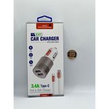 Ceptex Type-C Uyumlu Araç Şarj Aleti S-317 Araba Çakmaklık Şarj - Beyaz
