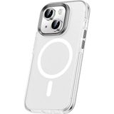 Cepustik Telefon Aksesuarları iPhone 15 Plus Kılıf Airbagli Magsafe Wireless Şarj Özellikli Klaptika Kılıf - Renksiz