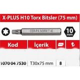 Cer-Pa Tork Uçlu Bits - H10 T30X75MM - 8 Adet