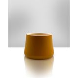 Ceramic Art Decor El Yapımı Seramik Saksı - İçi Sırlı - 13 cm x 10 cm - Hardal Renk