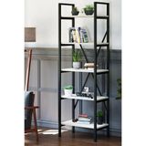 Ceramical KTP Metal Ayaklı 5 Raflı Kitaplık 60x180 cm Beyaz