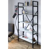 Ceramical KTP Metal Ayaklı 5 Raflı Kitaplık 90x180 cm Beyaz