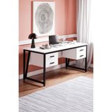 Ceramical MS2C 70x160 cm 4 Çekmeceli Beyaz Ofis Çalışma Masası