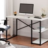 Ceramical MSR Raflı 60x120 cm Beyaz Çalışma Masası 120 cm Bilgisayar Ofis Masası