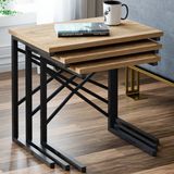 Ceramical ZG1 Metal Ayaklı 3'lü Zigon Sehpa - Çam - Atlantik Çam