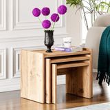 Ceramical ZG4 3'lü Zigon Sehpa - Çam - ZG4 - Çam