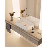 Cerastyle Hera 60 cm Tezgah Üstü Çanak Lavabo Modern Tasarım 1 Gözlü Ankastre - Beyaz