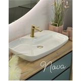 Cerastyle Nova Tezgah Üstü Çanak Lavabo 70*43 cm - Yeşil