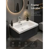 Cerastyle Turkuaz Frame Etajerli Lavabo 50*38 cm Modern Tasarım ve Şık Görünüm Sunar