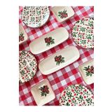CERATALE Handmade 10 Parça Lüx 4 Kişilik Nar Kahvaltı Seti Pomegranate - Lüx Kahvaltılık Sunum Seti Tabağı