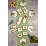 CERATALE Handmade 14 Parça Lüx 6 Kişilik Zeytin Kahvaltı Seti Olive - Lüx Kahvaltılık Sunum Seti Tabağı