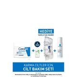 CeraVe Cilt Bakım Seti: 340gr, Nemlendiren Temizleyici 4x20ml, Saç Bandı, La Roche-posay Termal Su 50ml