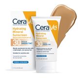 CeraVe Renkli Güneş Koruyucu SPF 30 | Çinko Oksit ve Titanyum Dioksit ile Nemlendirici Mineral Güneş Koruyucu | Sağlıklı Parıltı için Şeffaf Renk | 1,7 Sıvı Ons
