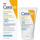 CeraVe Yüz ve Vücut için Nemlendirici Şeffaf Güneş Koruyucu SPF 30 | Çinko Oksitli, Hyaluronik Asit, Niasinamidler ve Seramitler İçeren Mineral ve Kimyasal Güneş Kremi | Paraben İçermez Kokusuz | 3 oz