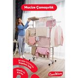 Ceraware Home S4 Premium 4 Katlı Çamaşırlık Made in Korea Tam Katlanır Tekerlekli Çamaşır Kurutmalık Gümüş