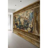 Çerçeve Desenli Retro Dünya Haritası Duvar Kağıdı – Tek Parça, Özel Ölçü, Lüks Dekorasyon, 150 x 100