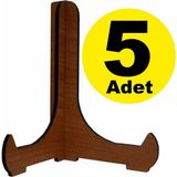 Çerçeve Tabak Teşhir Ayağı Stand Ahşap Stand 9CMX10CM Şövalye Ceviz 5 Adet