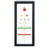 Çerçeveli Çocuk Göz Eşeli, Renkli Resimli Snellen Göz Testi Tablosu, 70x25 cm