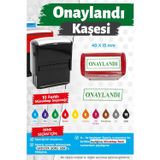 Çerçeveli Onaylandı Kaşesi 10 Renk Mürekkep Seçeneği -T1435