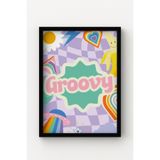 Çerçeveli Retro Poster – Trend Renkli Tablo, Dekoratif Ev ve Duvar Dekoru Siyah 10 x 15