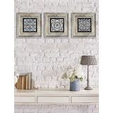 Çerçeveli Taş Baskılı Duvar Tablosu Seti (20 x 20 cm) 3 lü set -Oscar Stone Decor