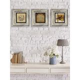 Çerçeveli Taş Tablo (20 x 20 cm) 3 lü set -Oscar Stone Decor ALLAH MUHAMMED BEREKET DUALI SET