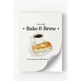 Çerçevesiz Bake & Brew Kahve ve Fırın Temalı Duvar Posteri Çerçevesiz 21 x 30