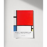 Çerçevesiz Poster Piet Mondrian Kırmızı, Mavi ve Sarıdan Oluşan Kompozisyon