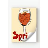 Çerçevesiz Spritz Kokteyl Temalı Retro Minimal Duvar Posteri Çerçevesiz 21 x 30